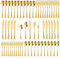 Set di posate color oro, 60 pezzi, in acciaio inox, per 12 persone, set di posate con finitura macchie