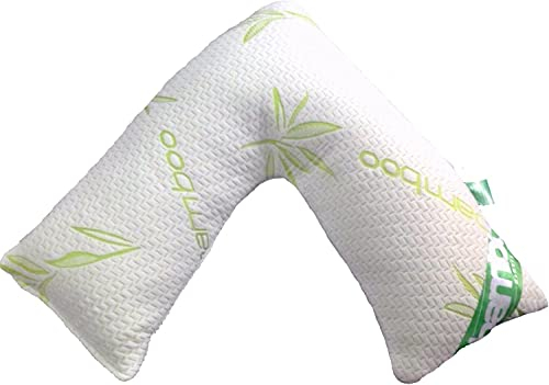 NIGHTZONE V Shape Bamboo Pillow Memory Foam Orthopaedic V-Shaped Pillow Extra Cushioning Support For Head, Neck & Back (V Shape Bamboo Pillow)