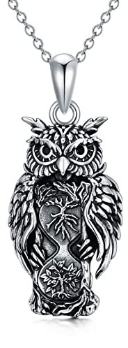 VONALA Eulen Geschenke Sterling Silber Eule Kette Anhänger Halskette Tier Schmuck für Damen Herren