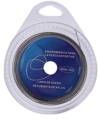 5 Arten Angelschnüre aus Stahldraht, 10 M, 7 Stränge, Geflochtenes Vorfach, Seefischerei, Stahldraht, mit Kunststoff überzogen, Angelschnur, Drahtvorfach, Vinylbeschichtete(40 lbs)