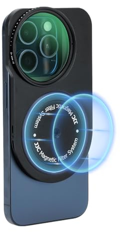 JJC Handy Filterhalterung für iPhone 16 Pro 15 Pro 14 Pro 13 Pro Halterung 49mm Filter, magnetischer Filteradapter mit 1/4-20 – unterstützt Magsafe-Befestigung & Stativhalterung