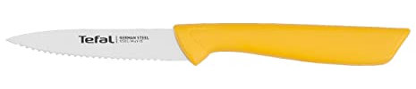 Tefal K27321 Colorfood Schälmesser 8 cm | gezahnt | deutscher Edelstahl | vielseitig | korrosionsbeständig | ergonomisch | sicher | Gelb