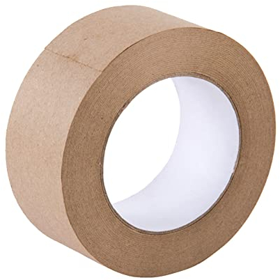 L'Eau activée gommé papier kraft ruban adhésif 24mm 48mm marron Rouleaux Ruban en Papier Kraft Gommé Renforcé pour Emballage en Fibre de Verre Marron (48mm)