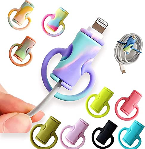 2 in 1 Data Cable Protector Cover, Mini Cute Silicone Data Cable, Universal Mini Data Cable Protective Cover, Cable Anti-Break Protection Storage Tool, Random Color (1Pcs)
