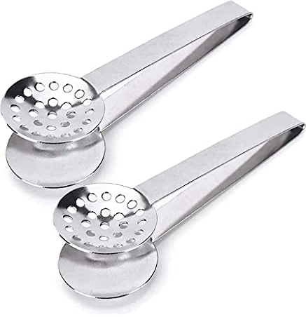 PULABO Stainless Steel Tea Tongs Tea Bag Squeezer Strainer Holder Grip Stainless Steel Spoon Mini Sugar Clip Kitchen Bar Tools Durable