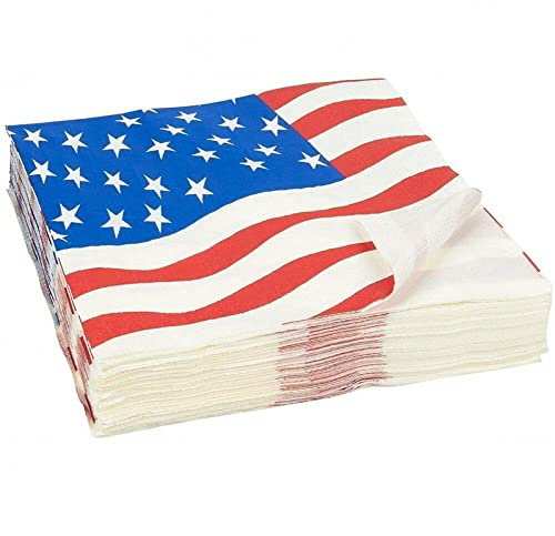 Hrippy 4. Juli Patriotische Papier Servietten 20pcs Einweg Amerikanische Flaggenmuster Servietten Für Home Restaurant Party Supplies