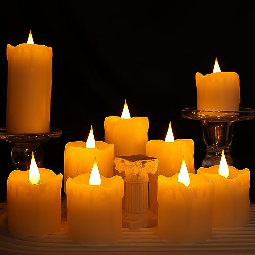 Da by Candela LED Alimentazione a batteria Candele a lume di tè 5cm 7.5 cm 10 cm set9 pezzi