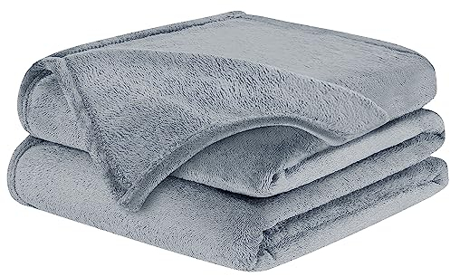 BARBONS Kuscheldecke – weiche Fleecedecke, als Tagesdecke oder Bettdecke, Wohndecke oder Sofa Überwurfdecke, Kuscheldecke flauschig, Outdoor Decke (130x150 cm - Grau)