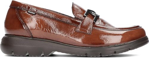 Fluchos - Zapato mocasín de Piel, Adornado con Hebilla, sin Cordones, Suela de Goma Hecho en España, para: Mujer Color: Cuero Talla:39