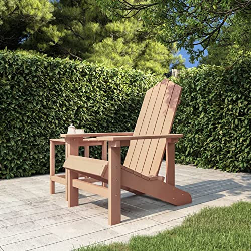 Homgoday Adirondack Gartenstuhl, braun, HDPE, Stühle für den Außenbereich, Esszimmerstühle für Garten, Gartenmöbel, Terrassenmöbel