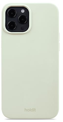 holdit Silikonhülle iPhone 12/12 Pro - 0,8mm Ultra dünn Handyhülle Silikon - Trendy Slim Silicone case mit Voller Schutz (erhöhte Kante für Kameraschutz) - White Moss