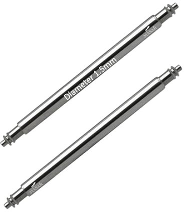 masar 20mm SLX150 - Ø 1.5mm - Barre à Ressort pour Bracelet de Montre 20mm Barrette, Tige, Pompe, Anse, Spring Bars for Watch – Double Flange – 1,5 mm, 20 mm, 0.8mm - INOX 316L - 2 pcs