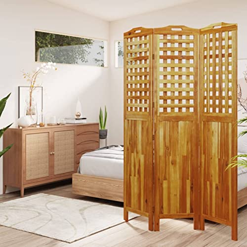 BaraSh 3-TLG. Paravent 121,5x2x180 cm Massivholz Akazie Sichtschutz Raumteiler Sichtschutz Terrasse Freistehend