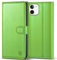 Kuafcase Compatible for iPhone 12 Mini Case with 4 Card Slots Magnetic Closure Kickstand Shockproof Protective Phone Case Compatible for iPhone 12 Mini - Grass Green