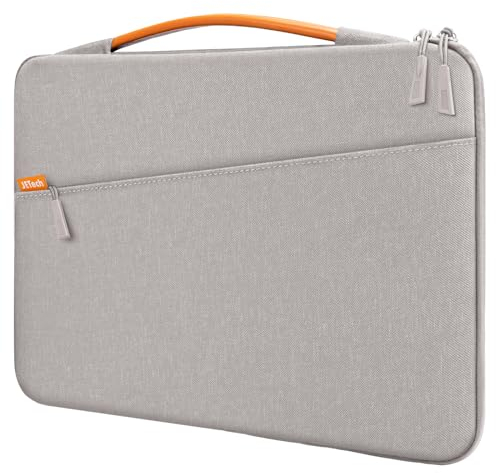 JETech Custodia Laptop per 16 Pollici MacBook Pro (M4 / M3 / M2 / M1, 2019-2024), Impermeabile Custodia Borsa con Maniglia e Tasca, Compatibile con 16 Pollici Notebook (Grigio Chiaro)