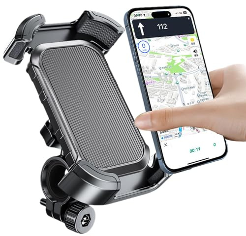 Fahrrad-Handyhalterung – Fahrrad-Handyhalterung, Fahrrad-Lenkertasche, 360 ° drehbar, Motorrad- und Fahrrad-Handyhalterung, Schnellspanner, Handyklemme für Indoor-Fahrrad-Laufband