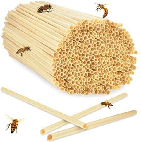 Niströhren für Wildbienen 300 Stück 14.5 cm Länge Nisthülsen Insektenhotel Füllmaterial Weizenhalme Nisthilfen Bienen Röhrchen DIY Bienenhotel Bausatz