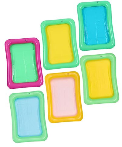 VICASKY 6 Stück Aufblasbare Eisbar Sandtisch Schwimmbad Getränkehalter Aufblasbare EIS Serviertabletts Aufblasbare EIS Servierstangen Aufblasbarer Getränkehalter Aufblasbare