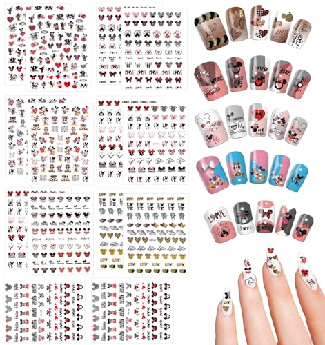Adesivi Unghie Mickey, 14PCS Stickers Unghie Nail Art Mickey, Mickey Adesivi per Unghie, Mickey Adesivi Unghie Nail Art, Nail Stickers Mickey, Decorazioni per Unghie per Ragazza