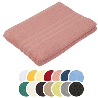 liebling Badetuch, 100% Baumwolle, Serie Borkum, 100 x 150 cm, 60 Grad waschbar, trocknergeeignet, Farbe: Altrosa