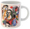 Kaffeebecher Picasso-Meisterwerk Feine Malerei Mona Lisa Berühmte Porträtgeschichte Keramik-Tasse Lustig Bürotasse Premium Kaffeetasse Für Freunde Geschenk Arbeit 330Ml