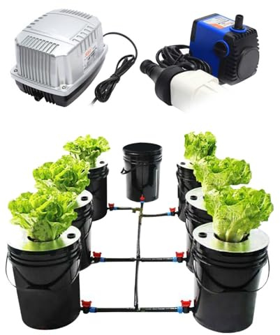 awolsrgiop Hydroponic System, 5 galloni idroponica DWC Grow System Kit, 20 l x 7 bucket Indoor Hydroponic Coltivation System Multi Barrel Hydroponic Machine Drip Irrigation System