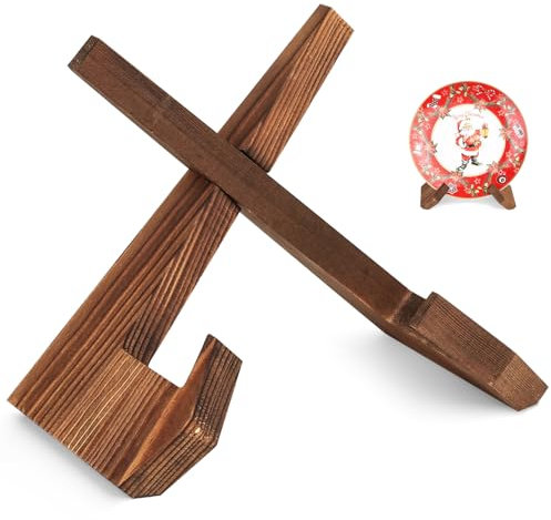 Soporte para Platos para Exhibición, 22.3cm Soporte de Exhibición de Madera, Soporte de Madera para Exhibición de Platos para Exhibir Platos Libros de Cocina Marcos de Fotos