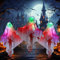 2 Stück Halloween Hänge Geist Mit LED Lichtern, Gruselige Windsack, Hängende Dekorationen für Vorgarten, Terrasse, Rasen, Garten, Partydekor