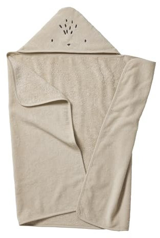 VERTBAUDETBaby & Kinder Kapuzenbadetuch mit Recycling-Baumwollesandfarben85X130