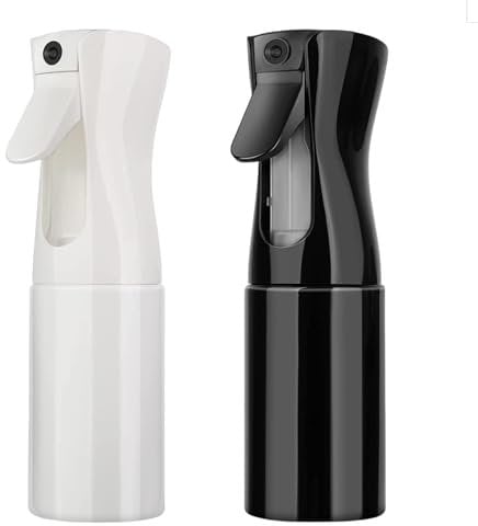 200ml Botella Pulverizadora,Botella Pulverizadora de Agua para Peluqueria, Plantas, Grooming(Negro, Blanco)