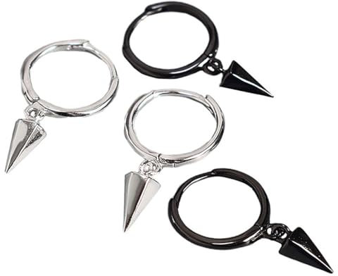 WOFASHPURET 1 Paar silberne Ohrringe Ohrstecker für Damen Ohrringe aus Sterlingsilber silberne Statement-Ohrringe Ohren für Männer süße Ohrhänger Damen Ohrringe silberne Ohrentropfen Black