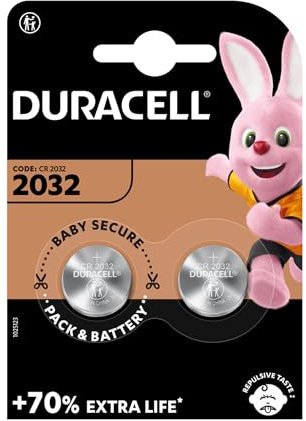 Pile al Litio Duracell CR2032 3V - Confezione 2 pz. in Blister per Orologi, Telecomandi, Calcolatrici, Bilance e Dispositivi Elettronici Compatti