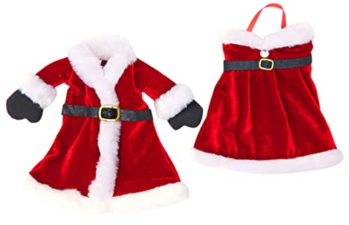 Cabilock 2stücke Teiliges Weihnachtsweinflaschenhüllen Dekorative Nikolaus Flaschenüberzüge Aus Strick Festliche Flaschenverkleidung Für Party Tischdekoration