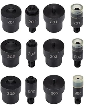 WUTA Druckknopfpresse, Profi Matrizen Set für Ösenpresse, Handpresse Ösenzange für DIY Handwerk(Druckknopf-Form-201+203+205,ohne Ösenmaschine
