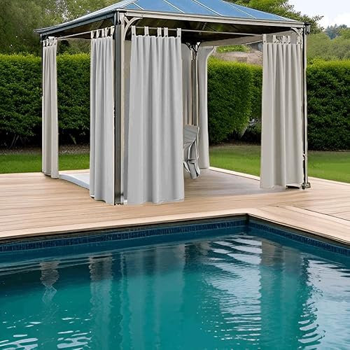 Tende per gazebo esterno 160x260 cm in Tela - Tende da sole a caduta per Balcone, Terrazzo, Giardino - Tenda gazebo con Passanti Rinforzati - Tenda da Giardino Impermeabile (1 Pannello - GRIGIO)