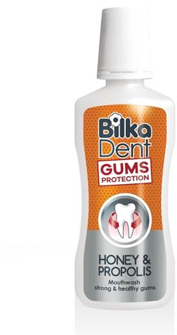 BilkaDent Honig & Propolis Mundspülung– Starke & Gesunde Zahnfleischpflege – mit Bio-Honigextrakt und Propolisextrakt für Gesunde Zahnfleischpflege und Umfassende Frische im Mund – 250 ml
