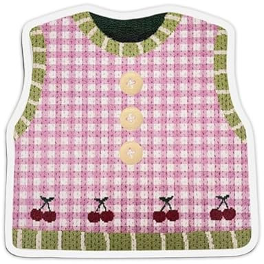 New Knitted Sweater Pattern Mouse Pad, Cute Sweater Vest Print Mouse Pad, Nice and Cute Desk Decor with Non-Slip PU Base for Home Office Working Studying (D, 23 * 23cm)
