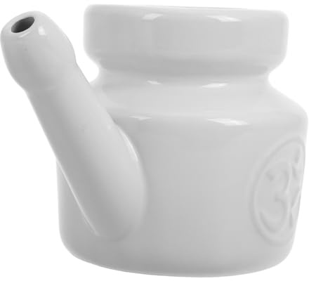 Keramik Nasenspülreiniger 350ml Weiß für Sanfte Reinigung | Nasenreiniger Erwachsene, Nasenspülen und Nasen Waschen, Elegant für Yoga und Saisonale Veränderungen
