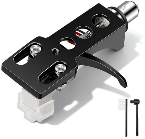 EEEKit AT-3600L Cartridge Stylus, Black Headshell with 2 Cleaning Brushes Fit for Technics SL D1, SL D1K, SL D2, SL D202, SL D205, SL D2K, SL D3, SL D303, SL D33, SL D3K, SL D5