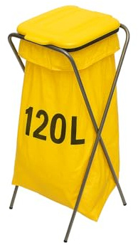 gardivo Müllsackständer 120 l, Müllsackhalter, Ständer für Müllsäcke, Abfalltrenner Müllbeutelhalter rostfrei, Klappe mit Beutelhalter, innen außen (Gelb)