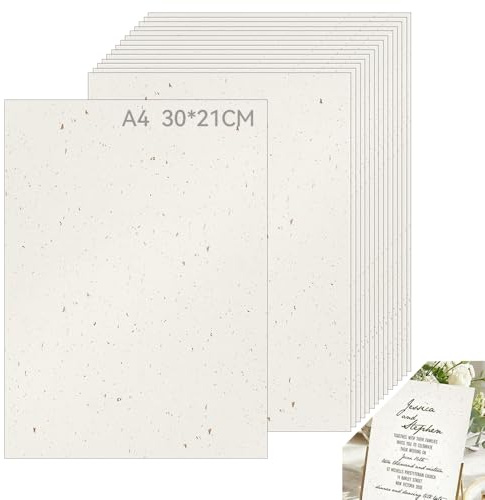 Rkixlix 25 Blatt Papier A4 Elfenbein Fotokarton Kartonpapier 250 g/m²A4 Tonpapier Tonkarton Creme Bastelpapier Bastelkarton Scherenschnittpapier für Menükarte Einladungen Briefe Scrapbooking