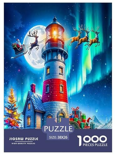 Leuchtturm1000Stück Schwierigesgroßes Puzzle Seaside Leuchtturm Für Erwachsene Und Kinder Ab 14 Jahren Einzigartige Spielzeug SchwerStressabbau Moderne Porträts38x26cm/1000pcs