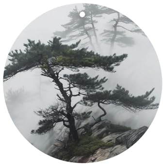 6 Pcs Car Air Fresheners, Foggy Mountain Pine Tree Funny Hanging Car Air Fresheners Cute Long Lasting Scented Mirror Hanging Decoration Ornaments Gift For Men Women Interior Decor Accessories