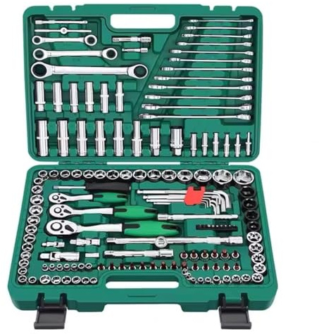 XYUOIS Drive Socket Set 150 PCS Auto Repair Mechanic Tools Kit 1/4 1/2 3/8 Socket Wrench Set with Case Package Hand Tools