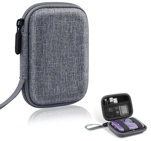 JYXNU Custodia Macchina Fotografica Digitale Compatta Borsa Fotocamera Rigida Antiurto Porta Macchina Fotografica con Tasca a Rete e Cinturino per Fotocamere CCD Grigio