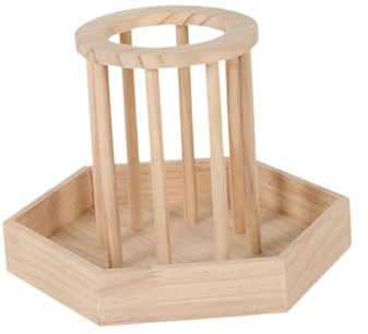 SiaBiced Kaninchen Heuraufe Holz Futterspender Heumanger Futternapf Gefertigt Aus Massivholz mit Innerer Aufhängung für Kaninchen Chinchilla Meerschweinchen Wo, 29.3 X 20 cm
