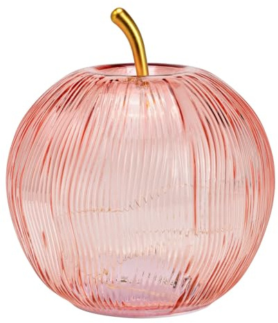 Generiek Decoratieve Appel Van Glas met 15 LED's en Timer, Roze (B/H/D) 16x17x16cm