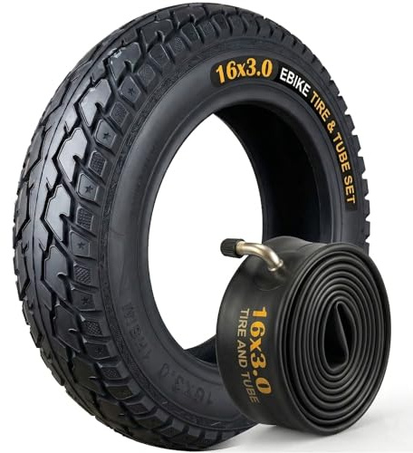 16x3.0 E-Bike Reifen und Schlauch Set, 8-lagig Heavy Duty Offroad-Reifen, Pannensicherer All-Terrain Winterreifen, passend für Elektrofahrräder
