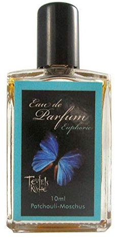 Teufelsküche Patchouli Euphoric, Warm-ledriger Moschus & Vintage-Patchouly, Eau de Parfum für Herren, Gothic Parfum, Mini Flakon, 10ml Glasflakon, Gotik Patchouly