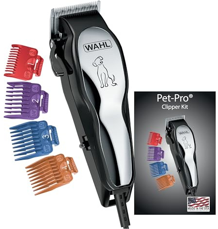 Wahl USA Clipper Pet-Pro Dog Grooming Kit - Electric Corded Dog Clipper for Dogs & Cats with Fine & Medium Coats - Model 9281-210
